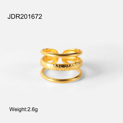 Three-layer open ring