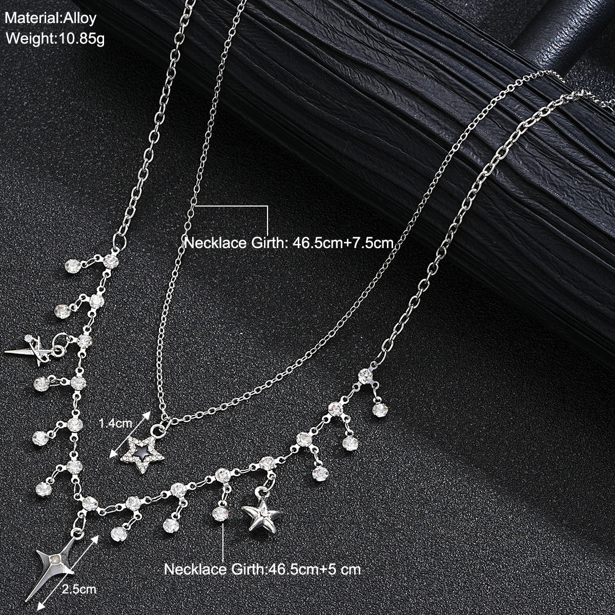 Star Fringe Layered Necklace Set