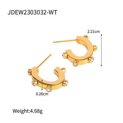 Colored Diamond C-Shaped Earrings