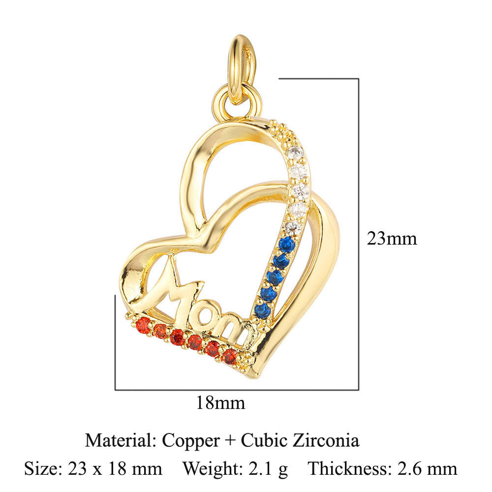 Heartbeat Eyes Mom Copper Zircon Pendant