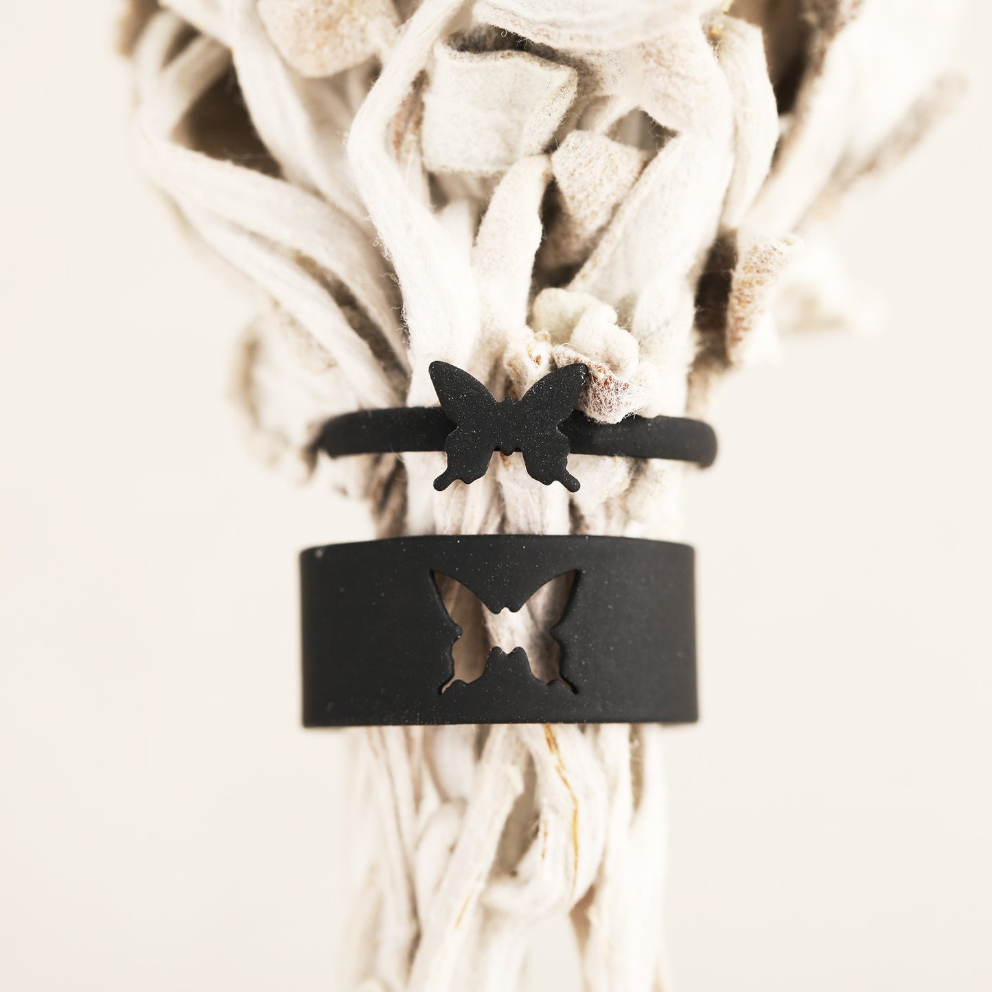 Punk style couple ring set