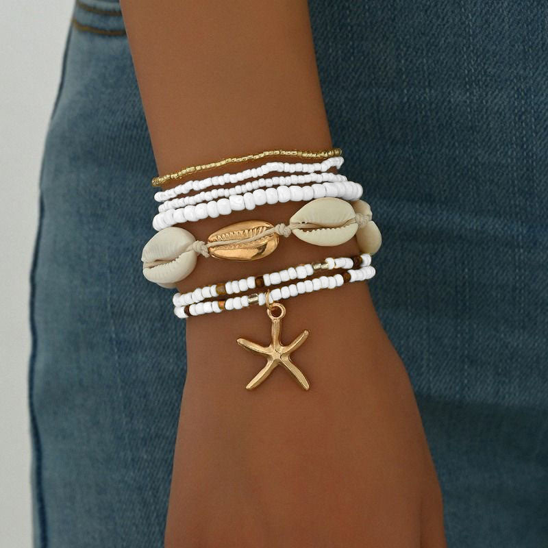 Bohemian Shell Starfish Bracelet Set