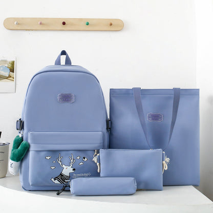 Mochila para estudiantes, bolso escolar de dibujos animados, mochila determinada de 4 piezas 