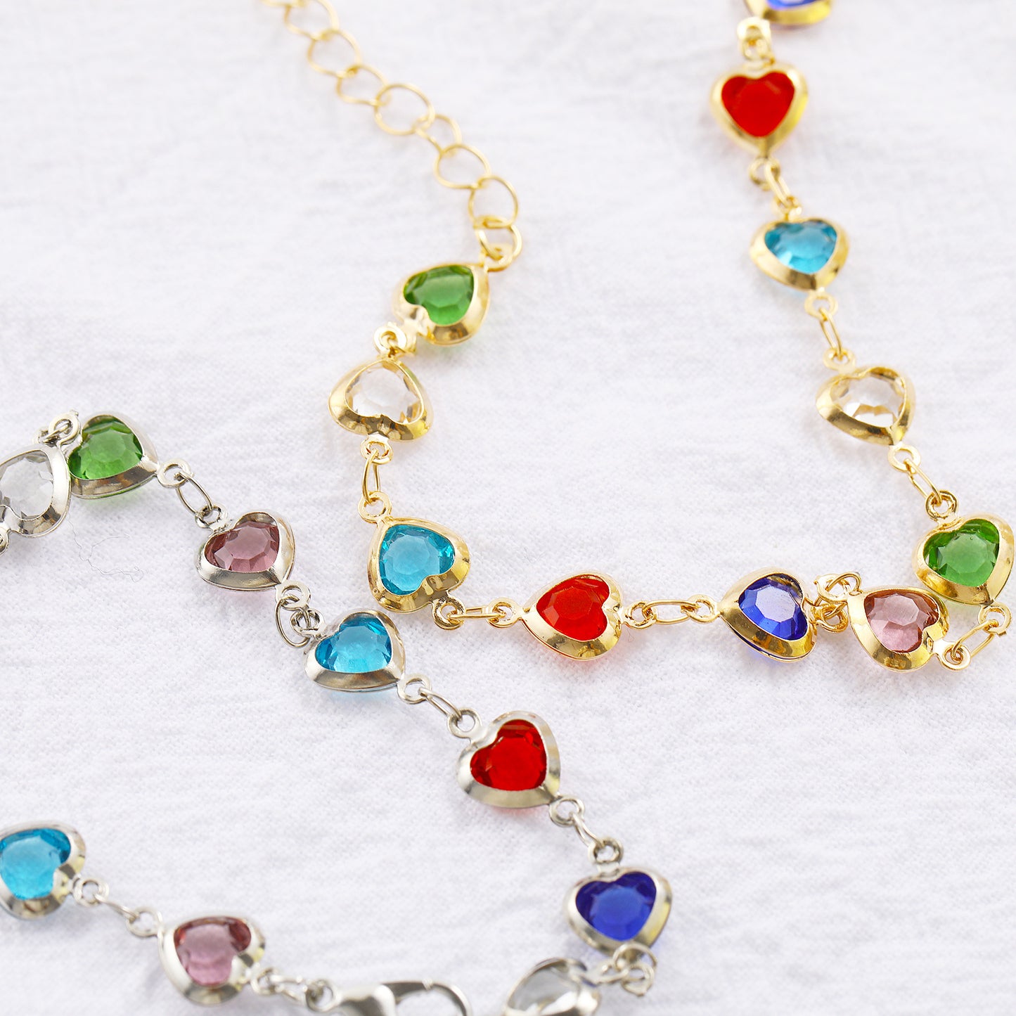 Colorful Zircon Heart Bracelet