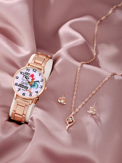 Pearl Jewelry Set Quartz Watch