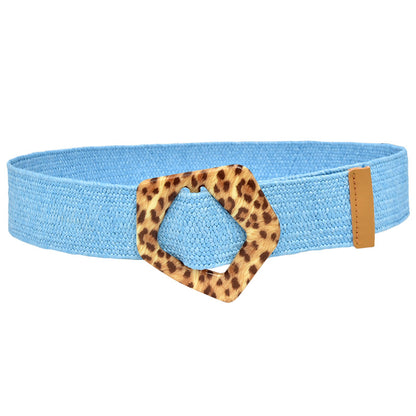 Round Braided Resin Buckle Ladies Belt