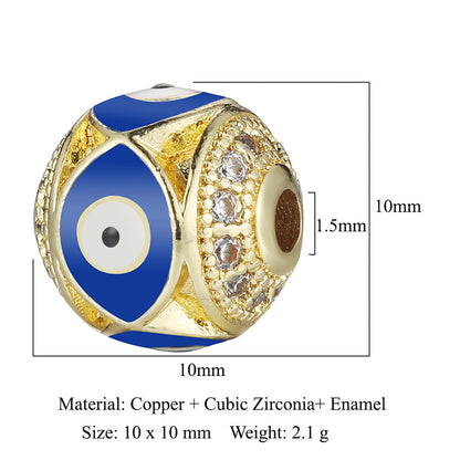 Dripping eyes copper zircon beads spacer beads
