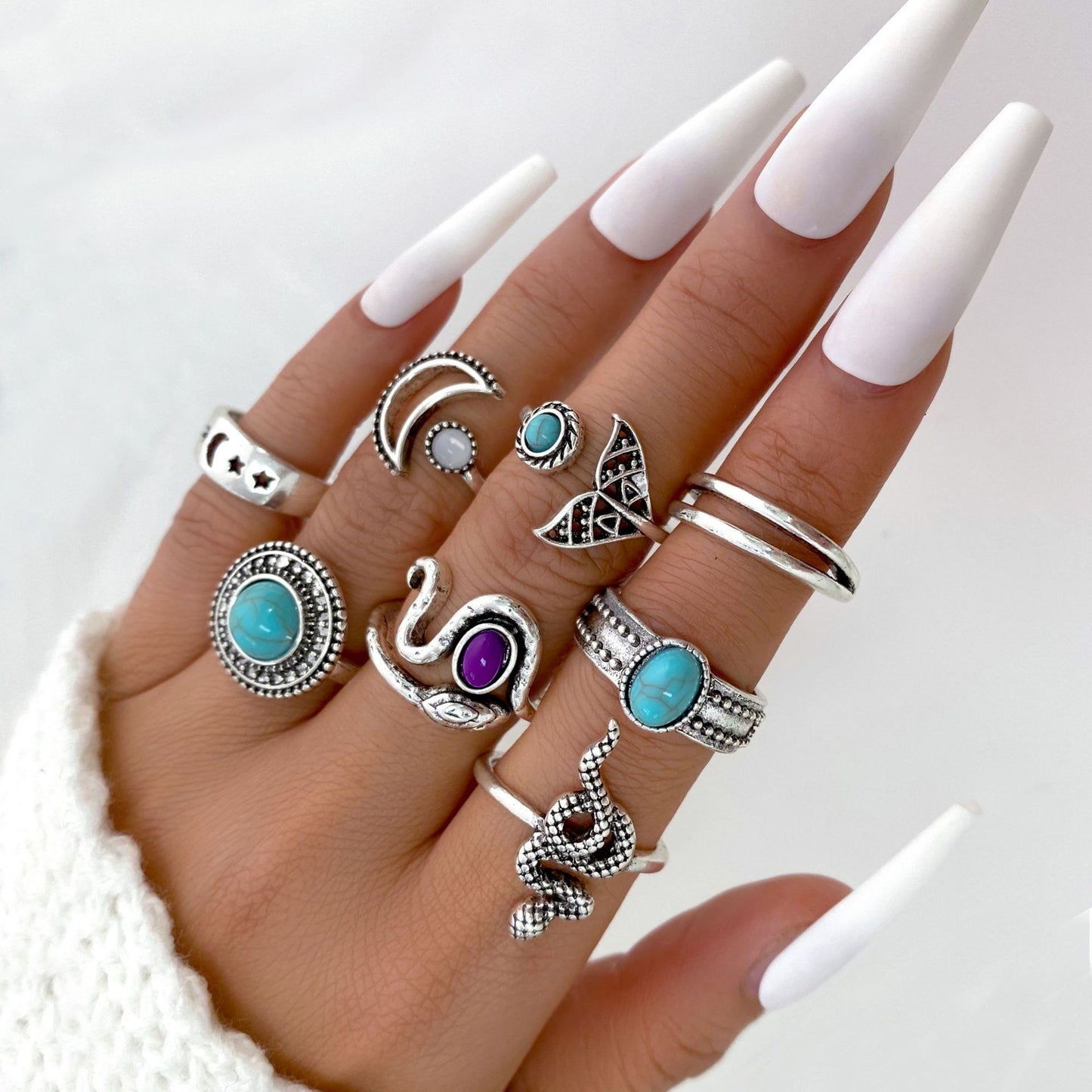 Skull Starfish Joint Ring Owl 7-piece Set