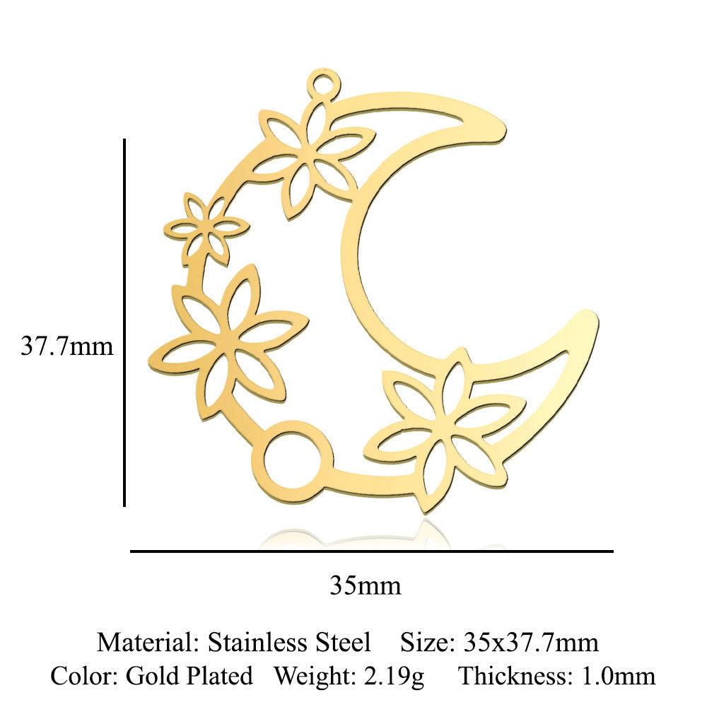 5 pcs/titanium steel pendant with wings angel sun