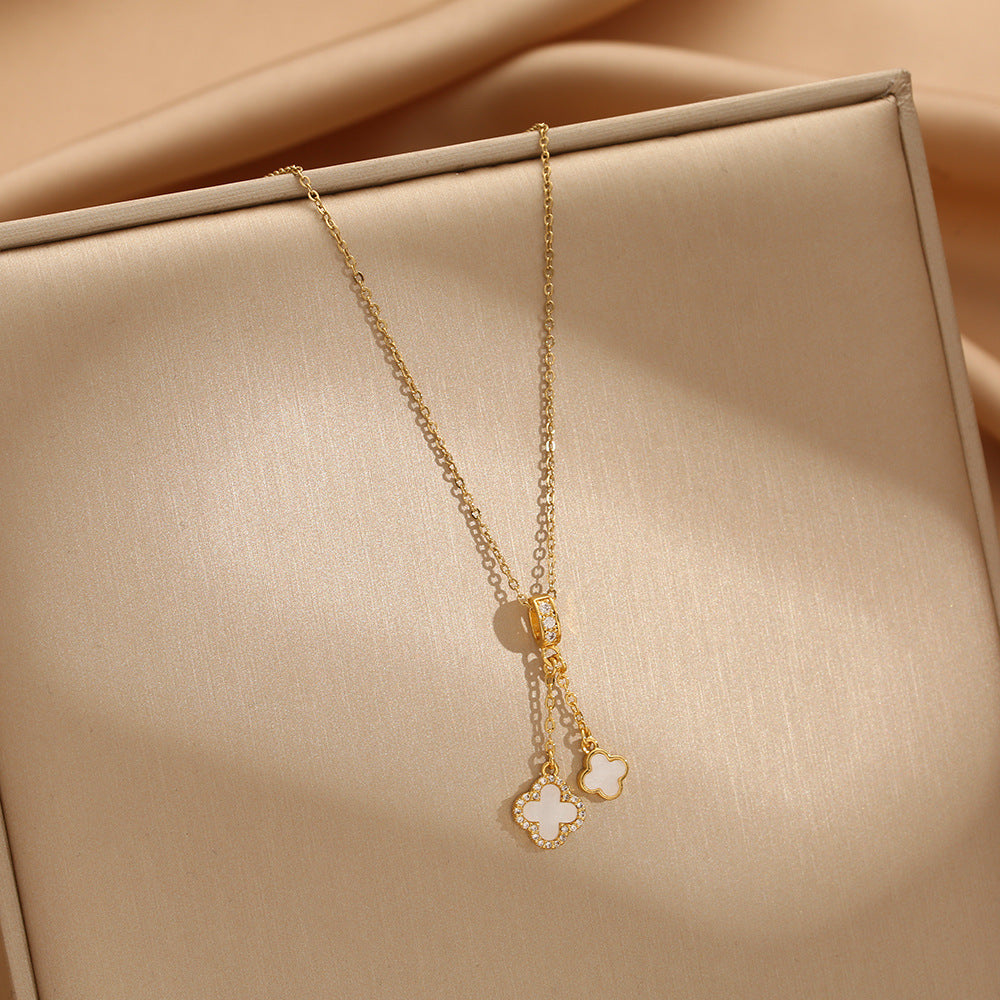 Women's Tarnish-Resistant Four-Leaf Clover Necklace