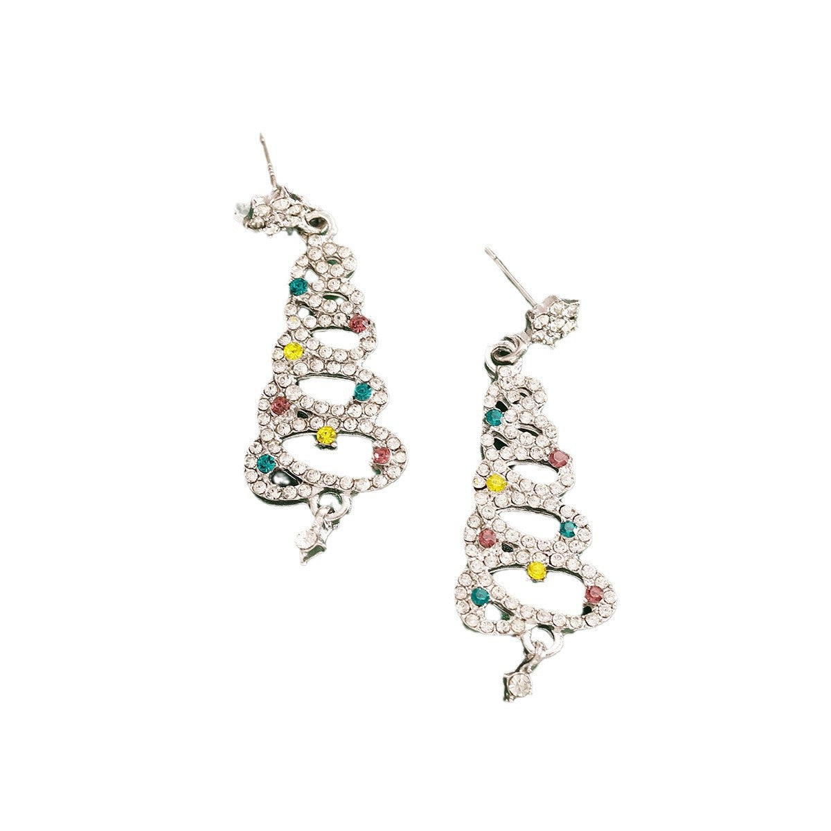 Diamond Christmas Tree Earrings