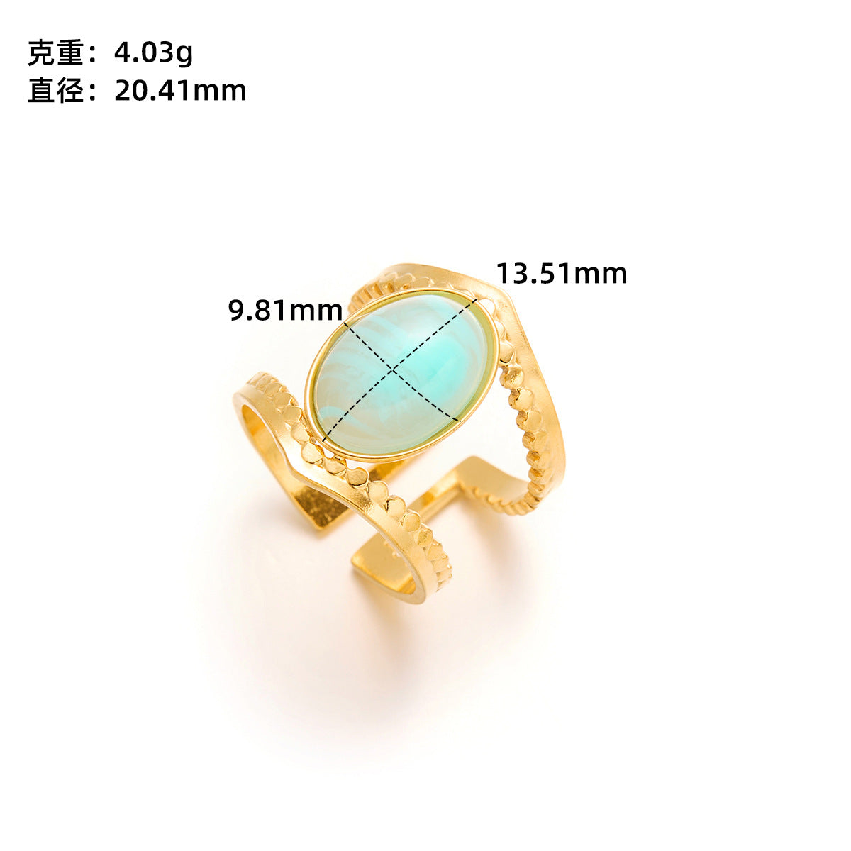 Gold Titanium Steel Flower Ring