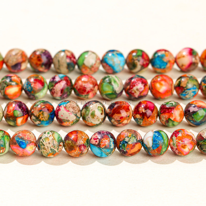 Optimized colorful emperor stone loose beads