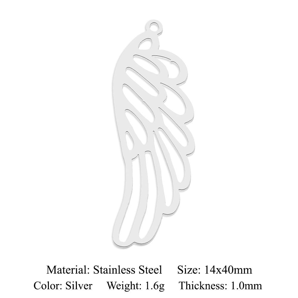 5 pcs/titanium steel pendant with wings angel sun