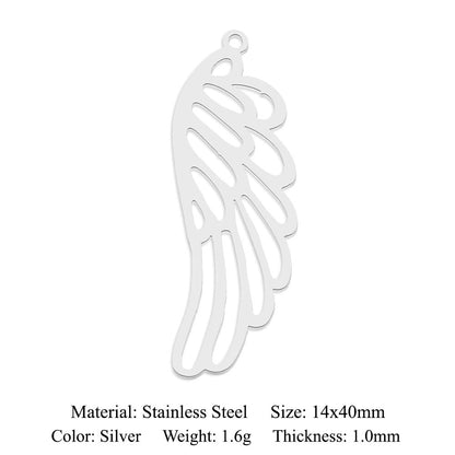 5 pcs/titanium steel pendant with wings angel sun