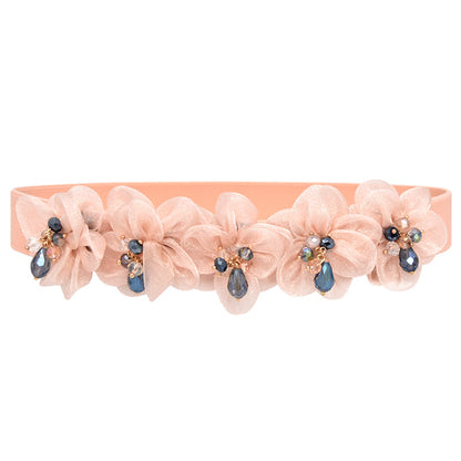 Stylish sparkling rhinestone elastic belt