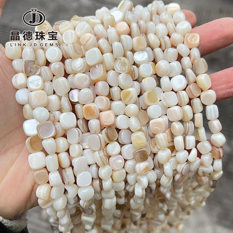7-8Mm natural freshwater white shell beads