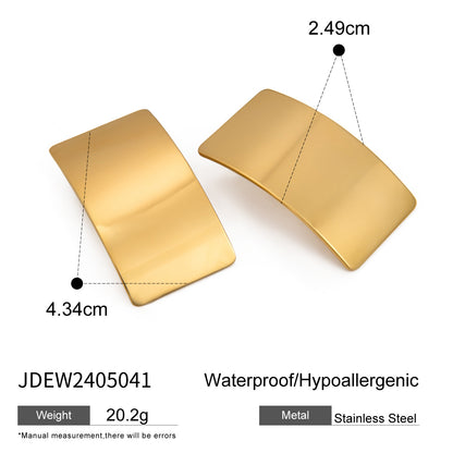 Pendientes rectangulares de acero titanio 