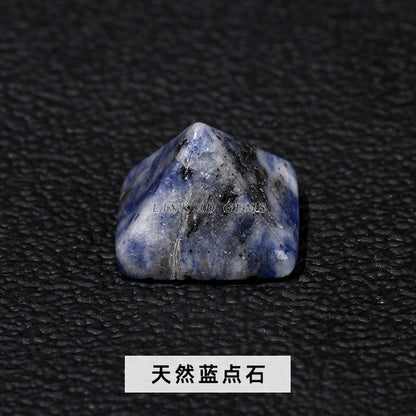 Crystal pyramid ring surface agate jade ring surface