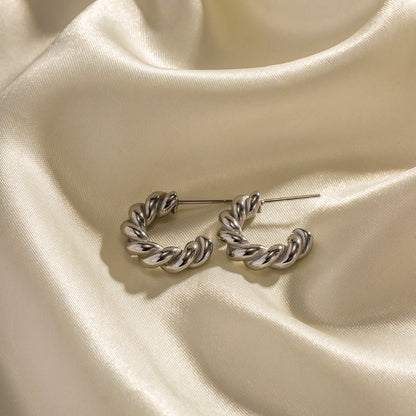 Twisted spiral hoop earrings