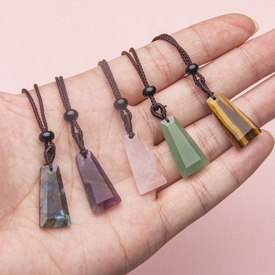 Crystal Trapezoid Pendant Necklace