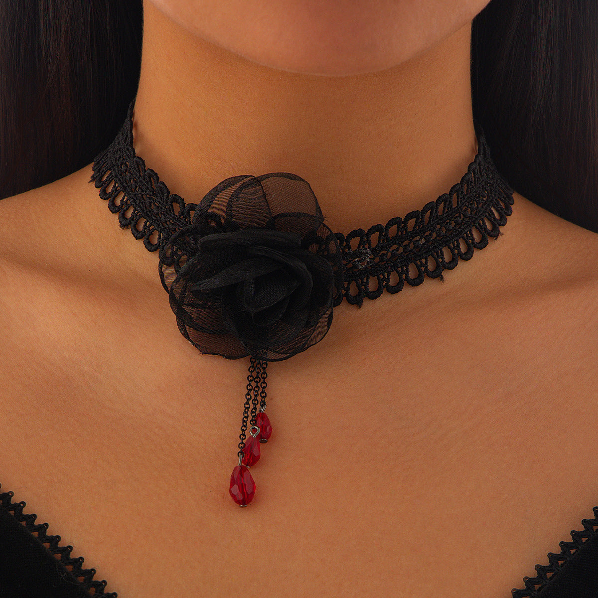 Pumpkin Festival Spider Web Lace Necklace