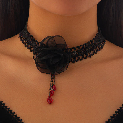 Pumpkin Festival Spider Web Lace Necklace