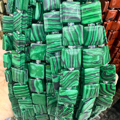 Contas de cristal em formato quadrado, contas soltas 