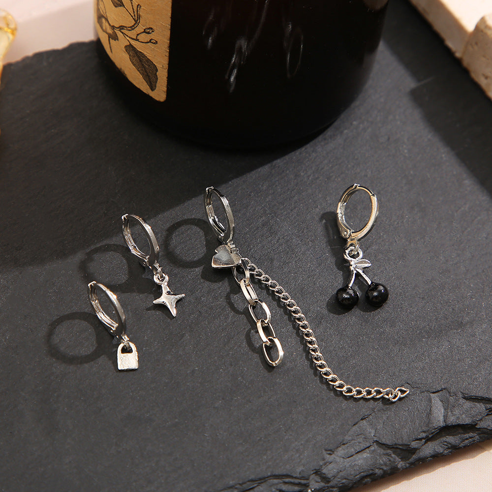 Cherry Bear Stud Earring Set