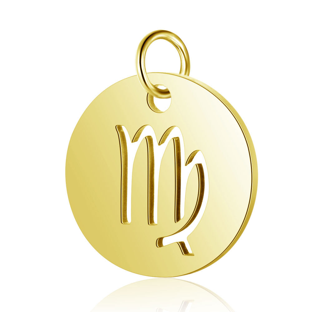 5 pcs/titanium steel twelve constellation jewelry pendant.