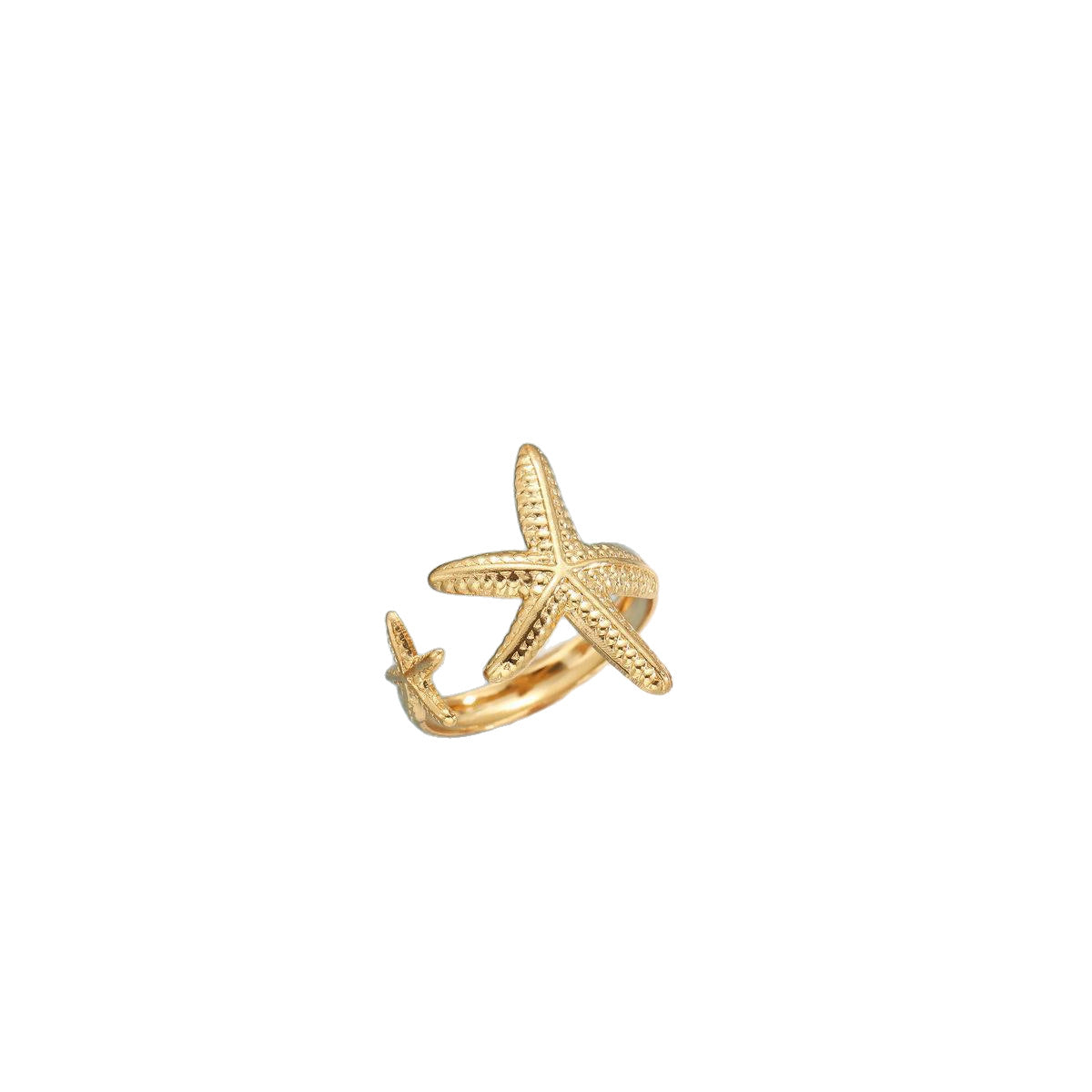 Adjustable Starfish Shell Ring Set
