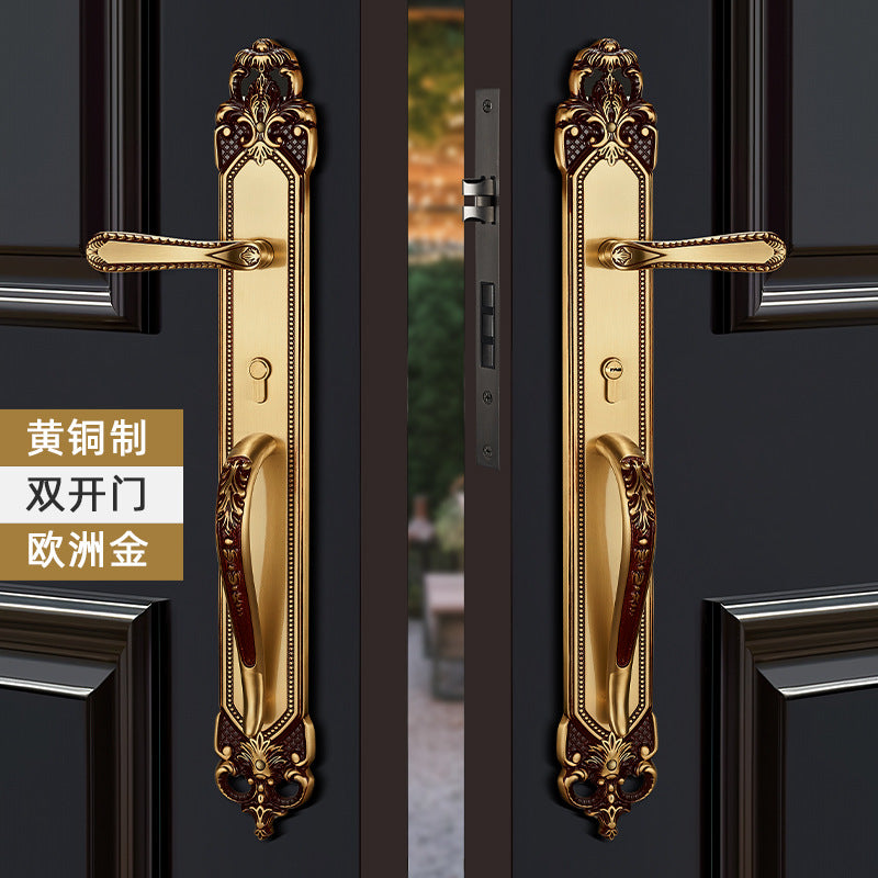 Brass door lock door lock handle