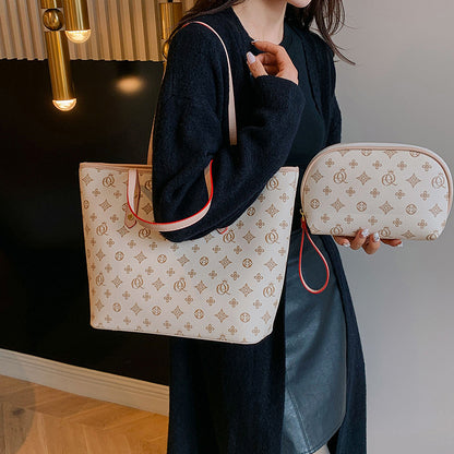 Printed mother and child bag versatile shoulder tote bag