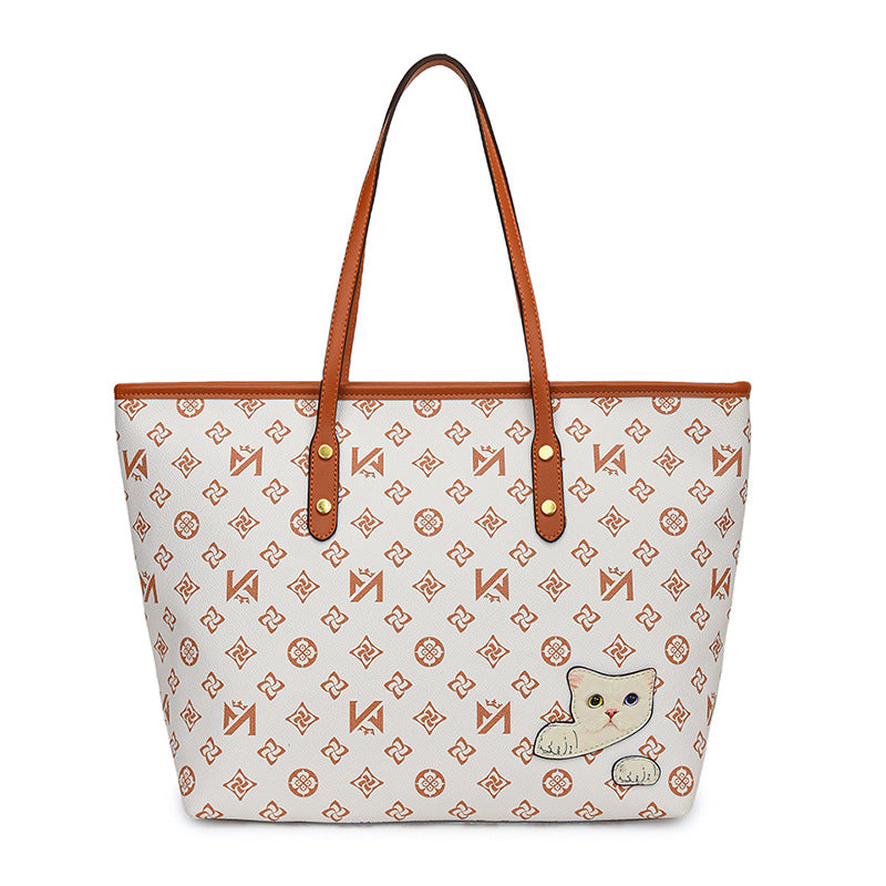 Contrasting color shopping bag portable tote bag