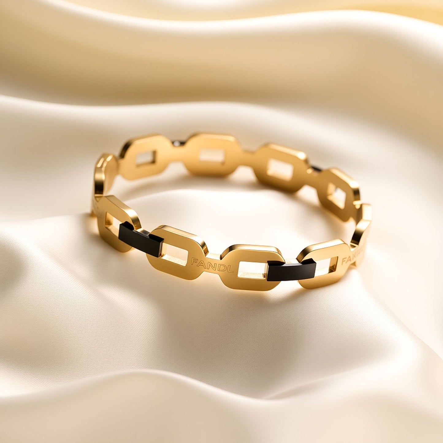 Titanium Steel Hollow Square Chain Bracelet