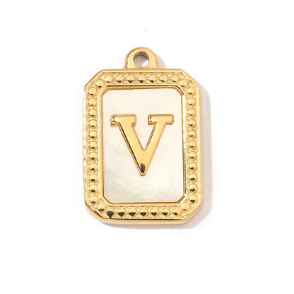 Type retro shell letter titanium steel pendant