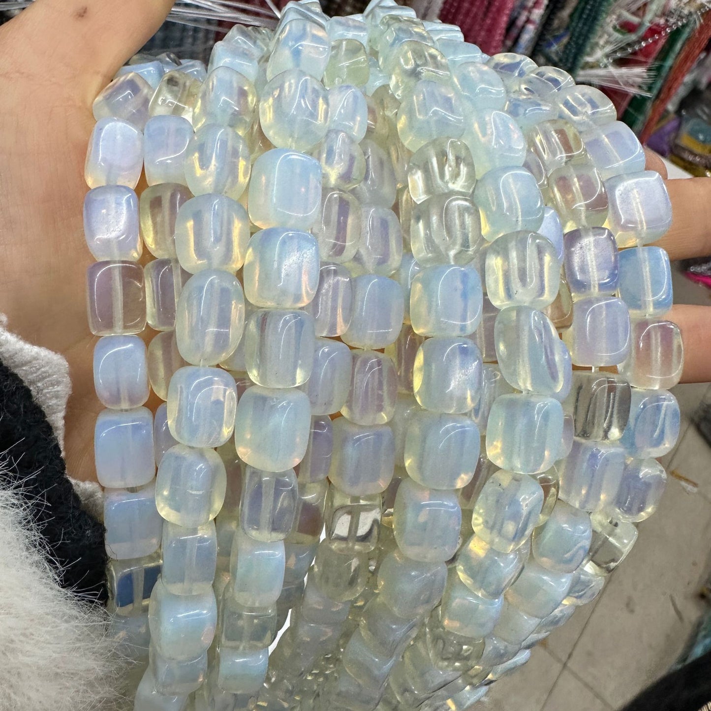 8*12mm natural stone lapis lazuli agate rounded square beads