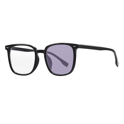 Gafas fotocromáticas inteligentes con marco negro que bloquean la luz azul