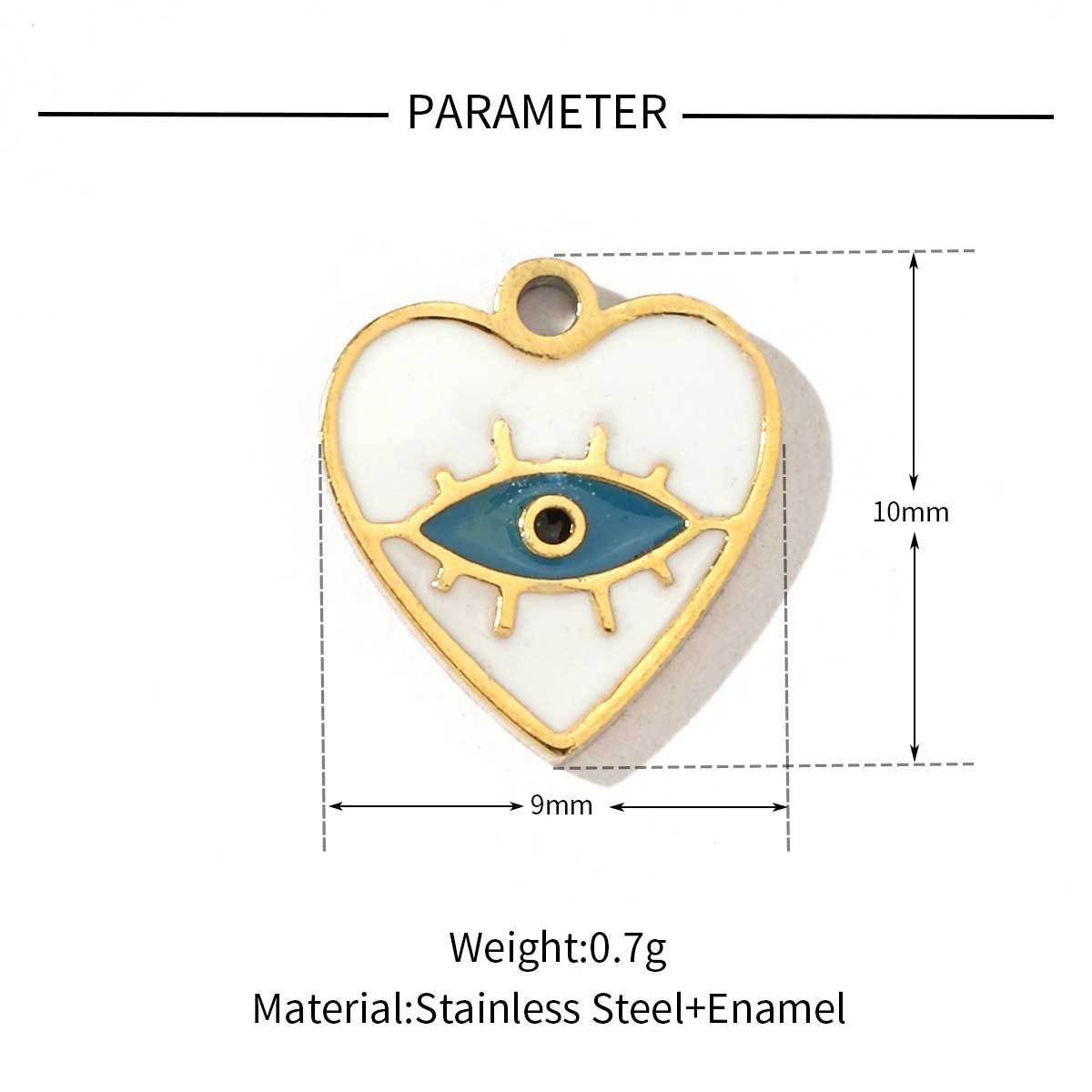 Cross eyes peach heart titanium steel pendant