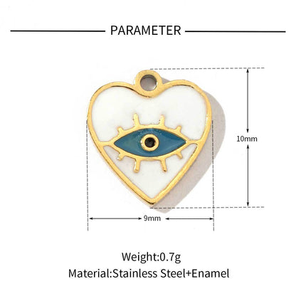 Cross eyes peach heart titanium steel pendant