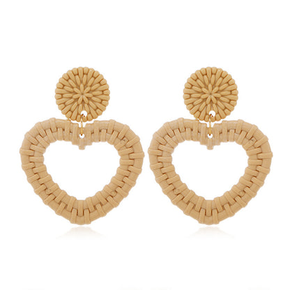 Double round love pentagram acrylic earrings