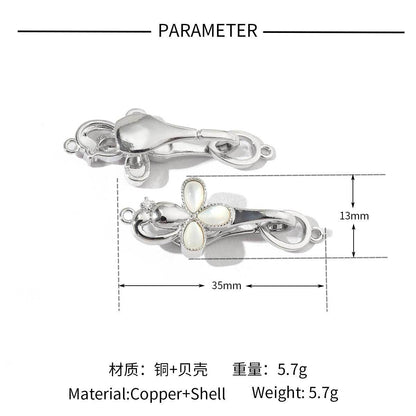 Flower shell copper zircon removable universal buckle