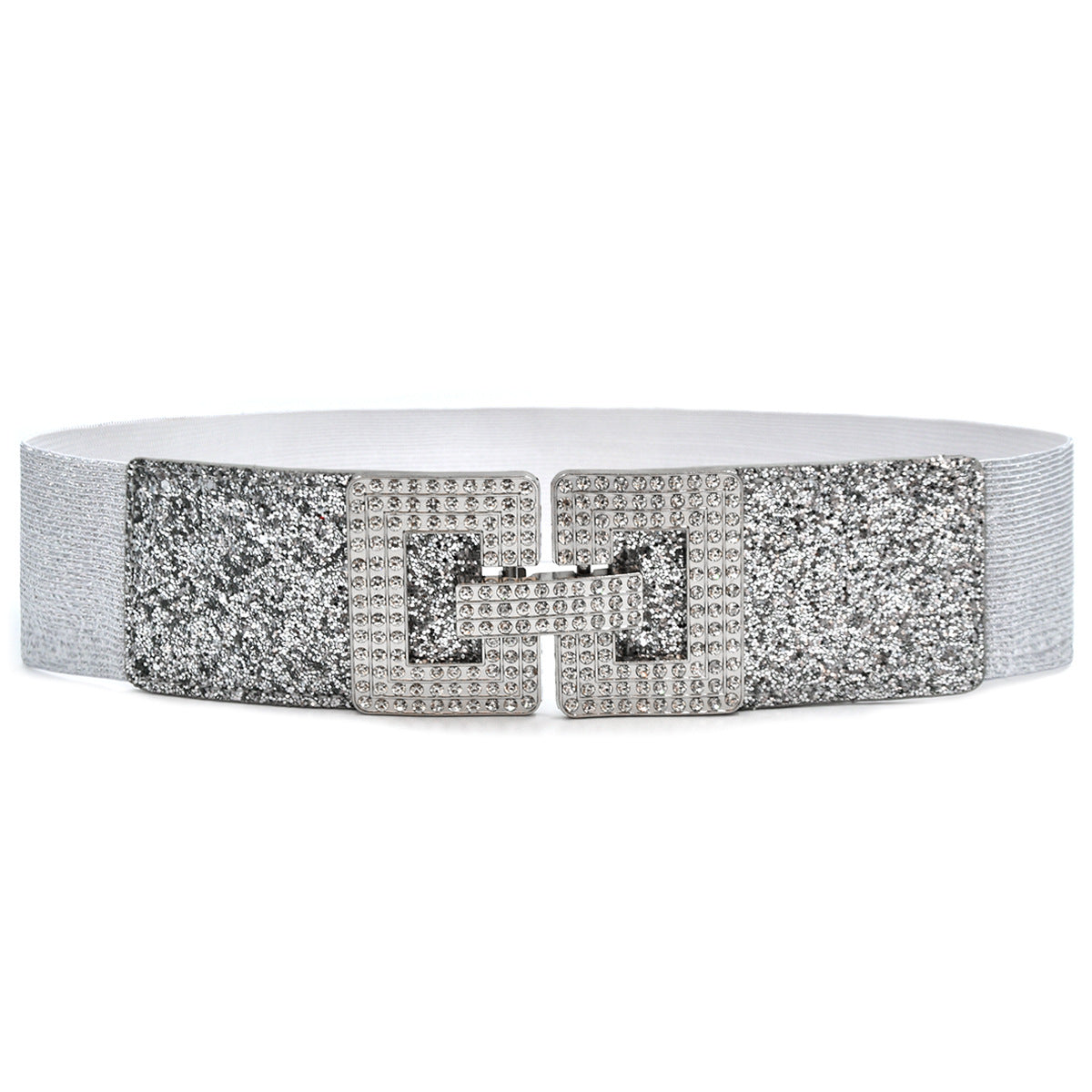 Full diamond elastic wide belt