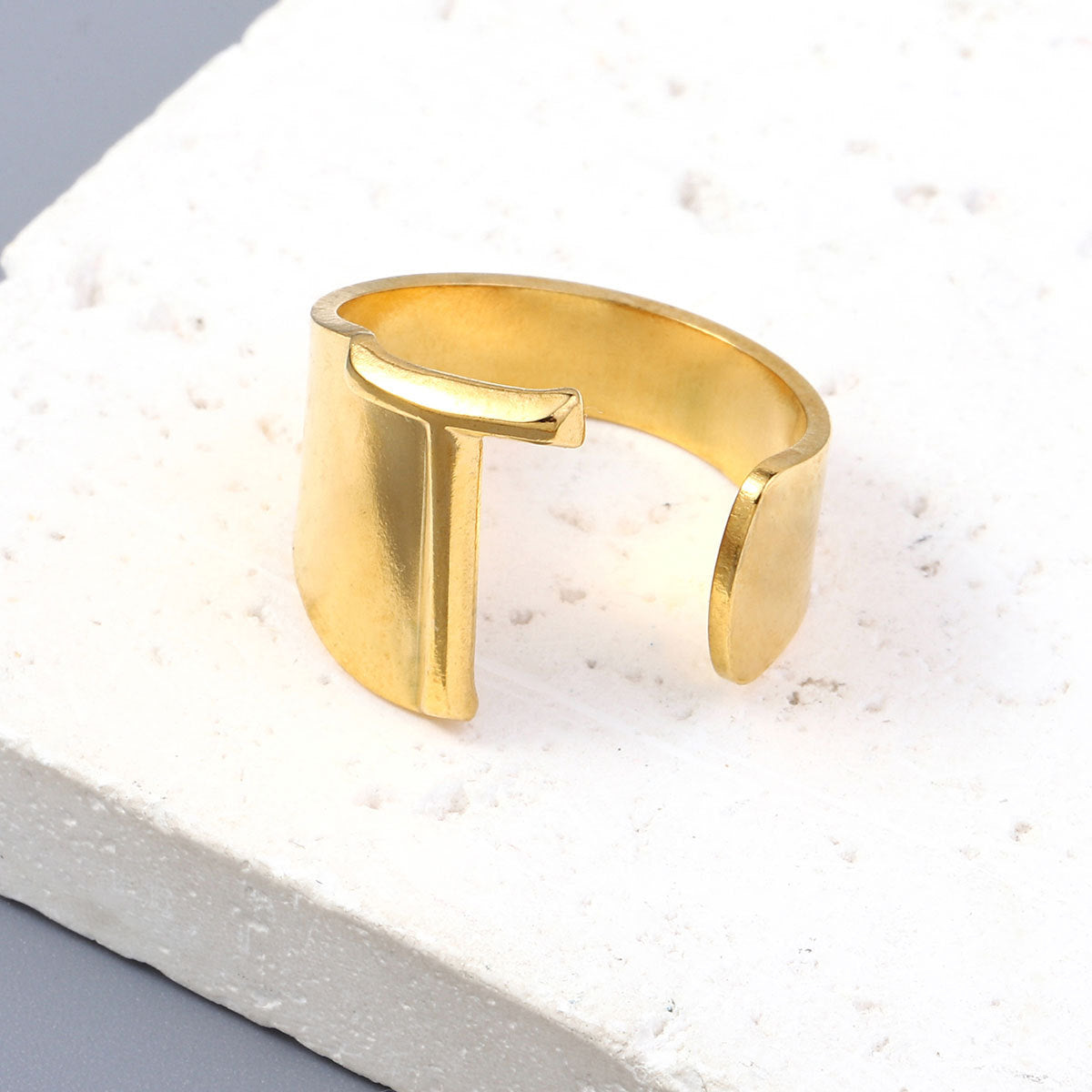 Titanium steel 26 English letter open ring