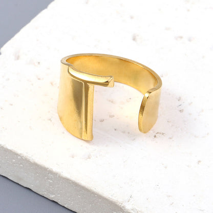 Titanium steel 26 English letter open ring