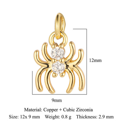 Copper zircon winged spider snake pendant