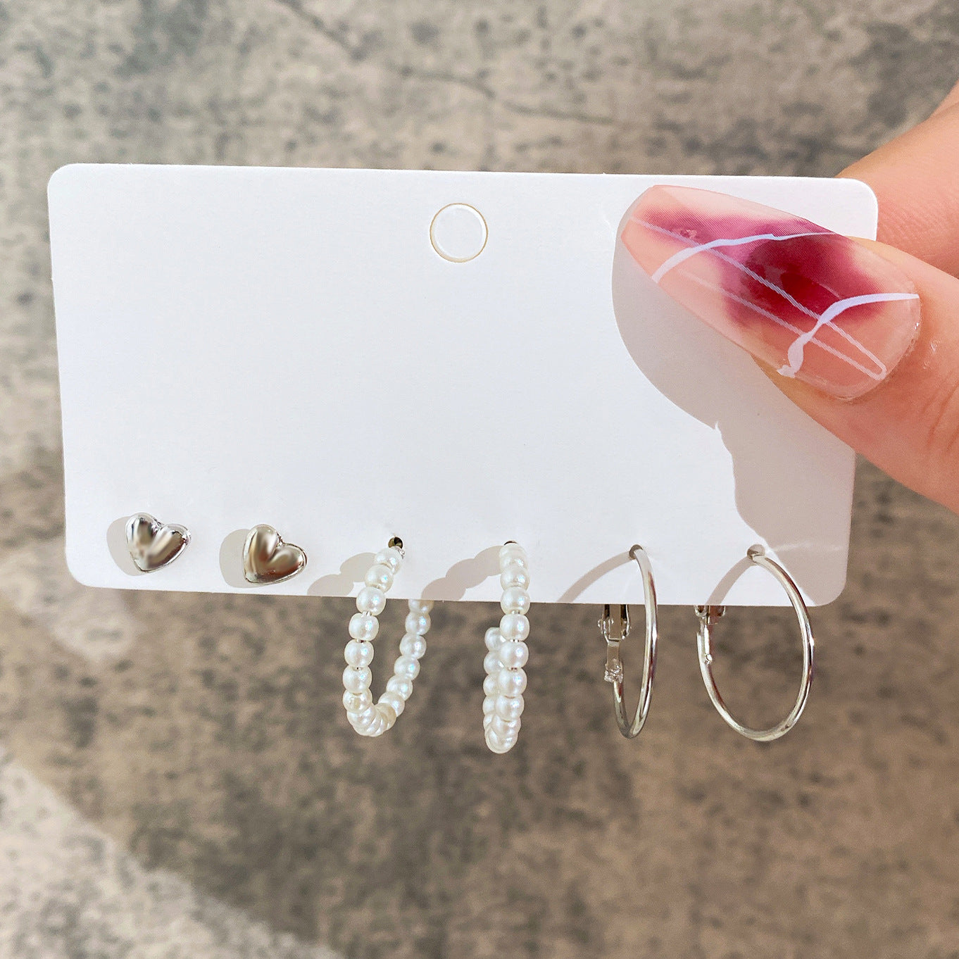 6-Piece Love & Pearl Earring Set