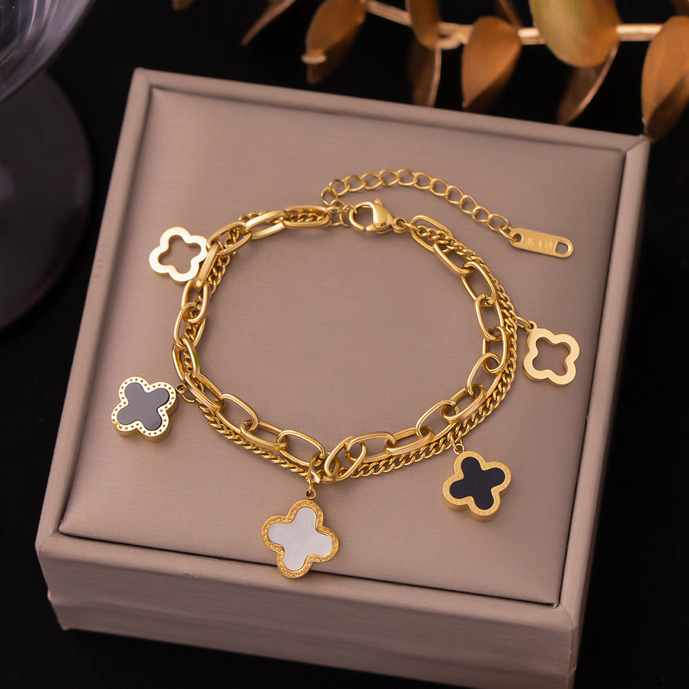 The new titanium steel bracelet is versatile for women