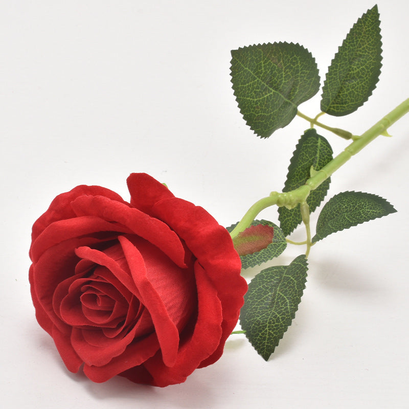 Simulation velvet rose single