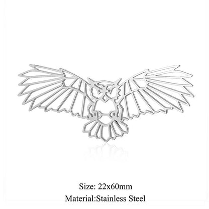 5 pcs/titanium steel paper-cut style animal pendant.